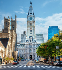 Side photo of church in Philadelphia